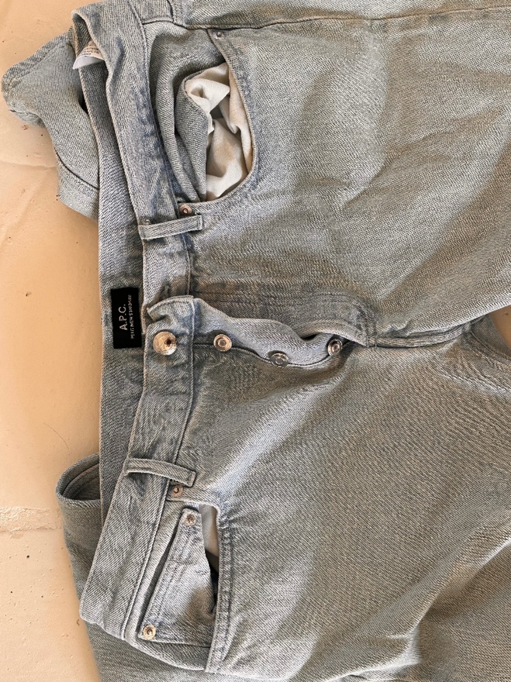 A.P.C. Light Wash 100% Cotton Denim Jeans - 35x34 (35w,34L)